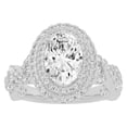 thumbnail image 1 of Unique Moments Lab Grown 3 ct Oval Cut Diamond Halo Infinity Engagement Ring 10K White Gold, 1 of 6