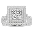 thumbnail image 1 of Unique Moments Lab Grown 3 ct Princess Cut Diamond Halo Infinity Engagement Ring 14K White Gold, 1 of 6