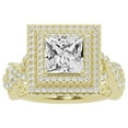 thumbnail image 1 of Unique Moments Lab Grown 3 ct Princess Cut Diamond Halo Infinity Engagement Ring 14K Yellow Gold, 1 of 6