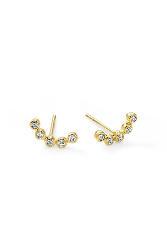 Unique Moments Lab Grown Diamond Accents Stud Earrings for Women | Gold Plated Sterling Silver Jewelry | Gift for Women Men