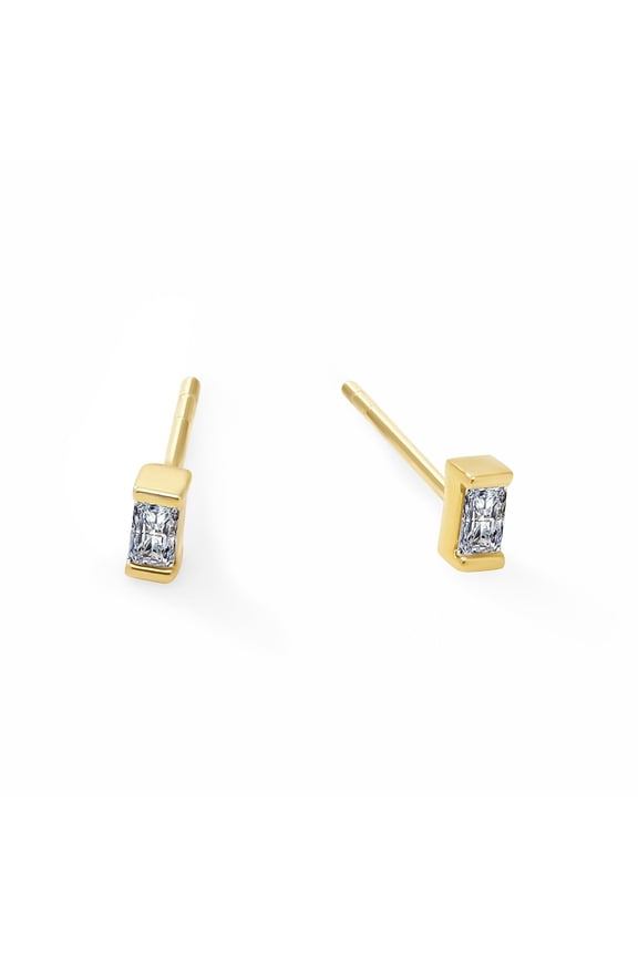 Unique Moments Lab Grown Diamond Accents Stud Earrings for Women|Gold Plated Sterling Silver Jewelry | Gift for Women Men