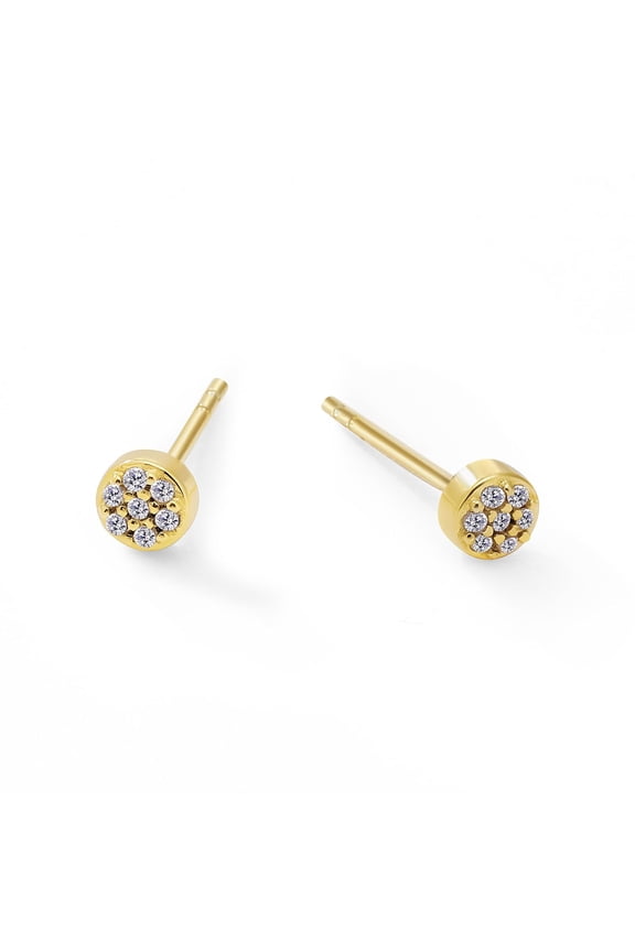 Unique Moments Lab Grown Diamond Accents Stud Earrings for Women|Gold Plated Sterling Silver Jewelry | Gift for Women Men