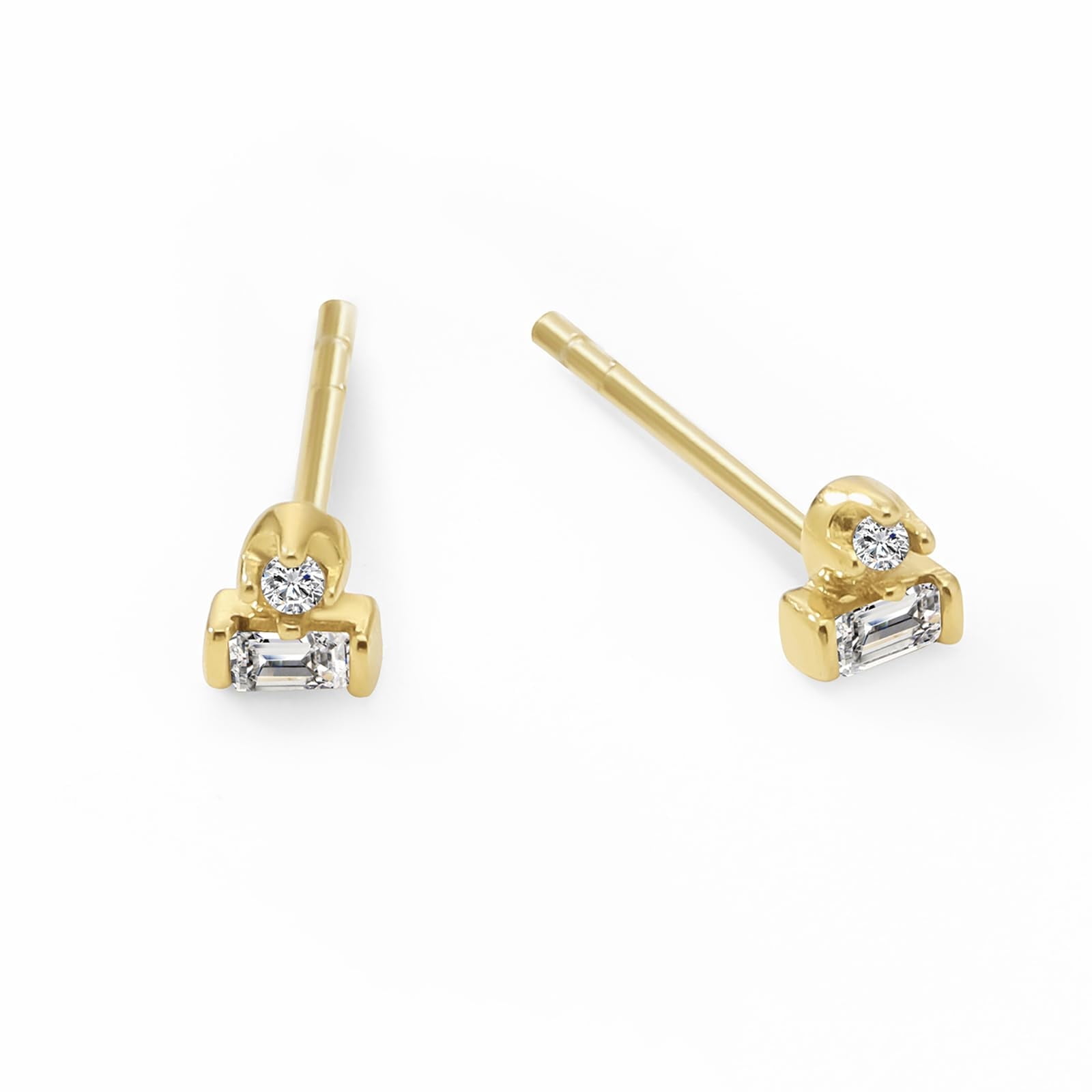 Unique Moments Lab Grown Diamond Accents Stud Earrings for Women|Gold Plated Sterling Silver Jewelry | Gift for Women Men