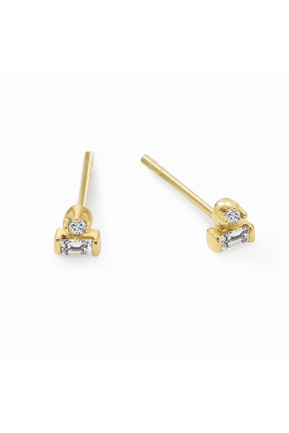 Unique Moments Lab Grown Diamond Accents Stud Earrings for Women|Gold Plated Sterling Silver Jewelry | Gift for Women Men