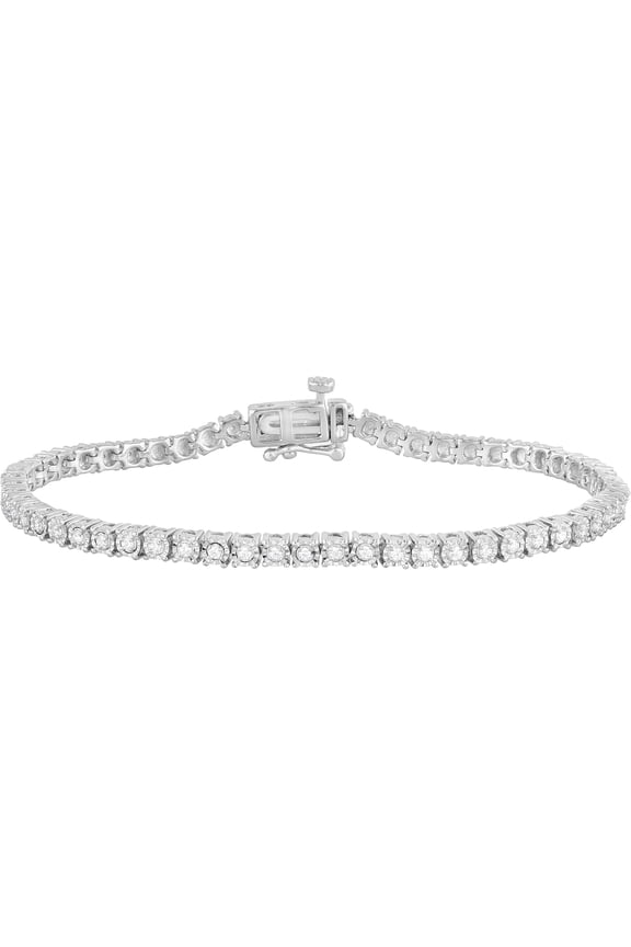 Unique Moments Sterling Silver 1/4 Carat Round Lab-Grown Diamond Tennis Bracelets for Women