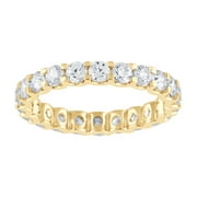 DIAMONDMUSE Unique Moments Women 2.00 Ct Round Lab Grown Diamond Eternity Ring Wedding Band 10Kt Yellow Gold