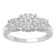 thumbnail image 1 of Unique Moments Women's 0.75 ct Round Lab Grown Three Stone Diamond Engagement Ring 14KT White Gold, 1 of 6