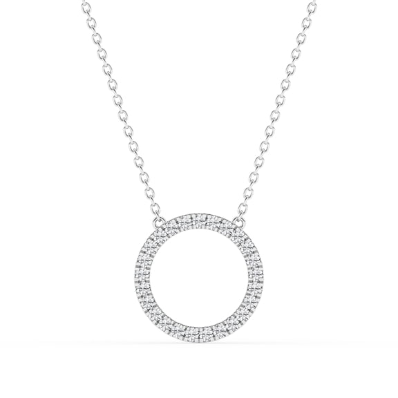 Unique Moments Women's 1/2 Carat Round Lab Grown Diamond Circle of Life Pendant Necklace in Sterling Silver, G-H Color, SI2-I1 Clarity