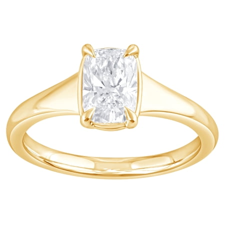 Brilliance Fine Jewelry Women's 1 Ct. Elongated Cushion Cut Lab Grown Diamond Ring in Gold Vermeil