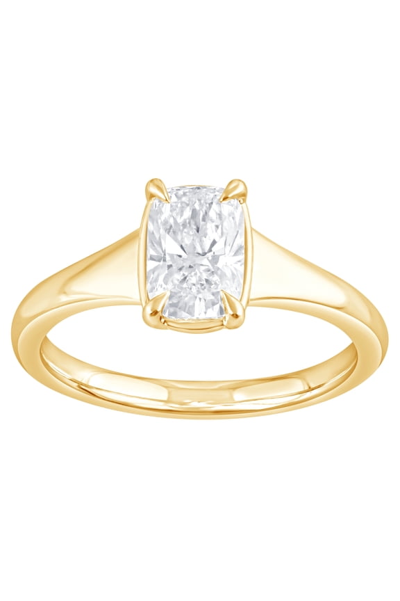 Brilliance Fine Jewelry Women's 1 Ct. Elongated Cushion Cut Lab Grown Diamond Ring in Gold Vermeil