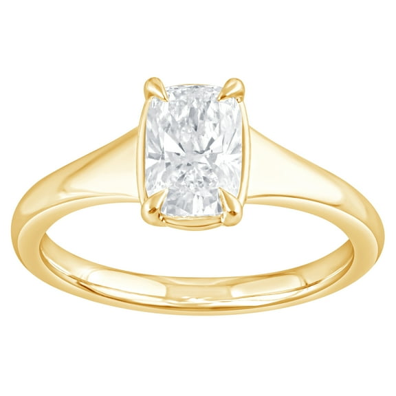 Brilliance Fine Jewelry Women's 1 Ct. Elongated Cushion Cut Lab Grown Diamond Ring in Gold Vermeil