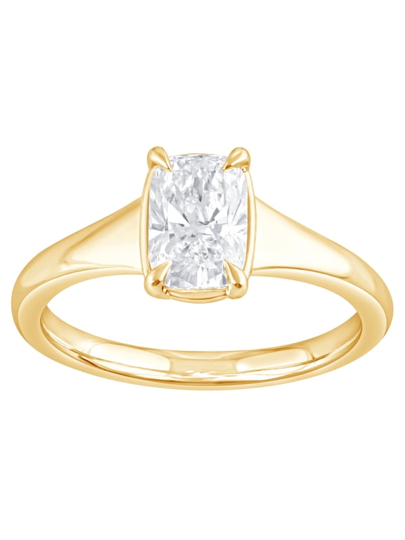 Women's 1 Ct. Elongated Cushion Cut Lab Grown Diamond Ring in Gold Vermeil