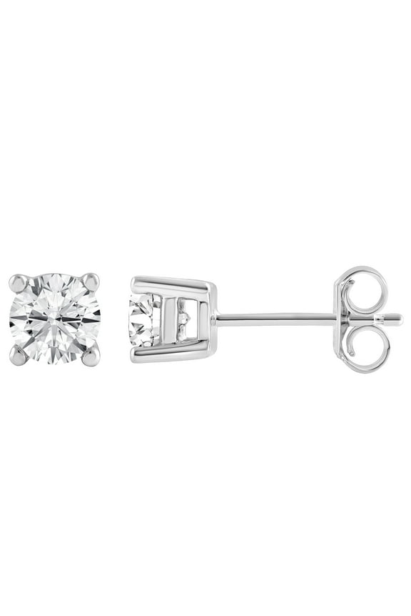 Women's 1 Carat T.W. Round Cut Lab Grown Diamond Stud Earrings Sterling Silver