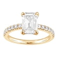 thumbnail image 1 of Unique Moments Women's 2.50 ctw Lab Grown Emerald Diamond Engagement Ring 14KT Yellow Gold, 1 of 6
