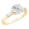 thumbnail image 1 of Unique Moments Women's 2.50 ctw Round-Cut Side Baguette Lab Grown Vintage Diamond Engagement Ring 14KT Yellow Gold, 1 of 6