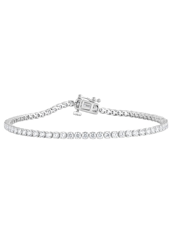Women's 3 Carat T.W. Round Lab Grown Diamond Tennis Bracelet Sterling Silver
