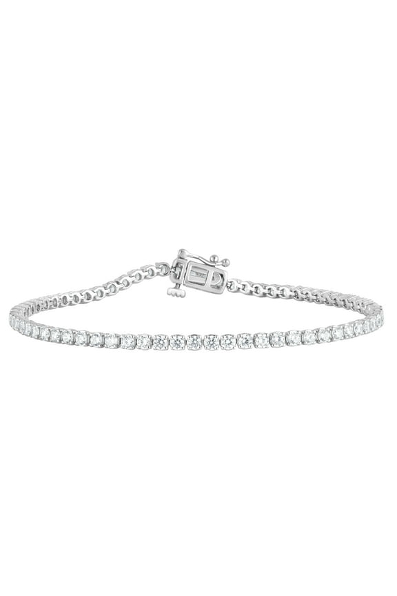 Women's 3 Carat T.W. Round Lab Grown Diamond Tennis Bracelet Sterling Silver
