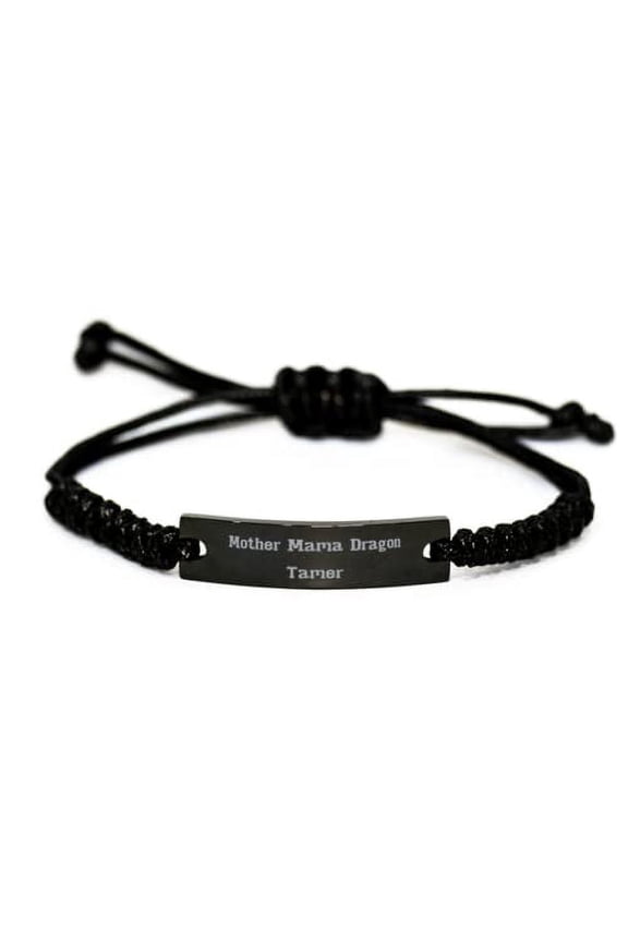 Unique Mommy Black Rope Bracelet, Mother Mama Dragon Tamer, Cool for Mother, Mother's Day