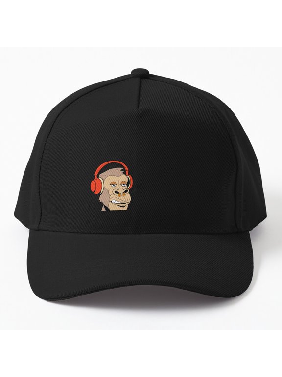 Unique Monkey Baseball Hat, Playful Animal Character Graphic Design, Classic Cap