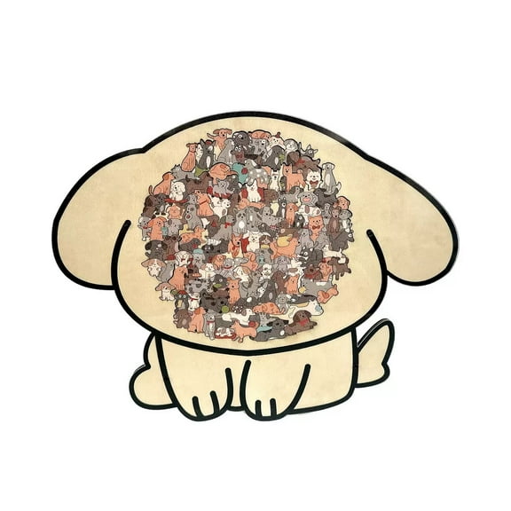 Unique Morandi-Colored Dog-Shaped Wooden Jigsaw Puzzle | Winter Themed Relaxing Puzzle, Creative Gift for Dog LoversStyleB- 1 PCS