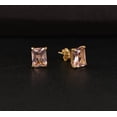 thumbnail image 1 of Unique Morganite Stud Earrings For Women Art Deco Morganite Earrings 925 Sterling Silver Emerald Cut Stud Earrings Women Handmade Earrings, 1 of 2