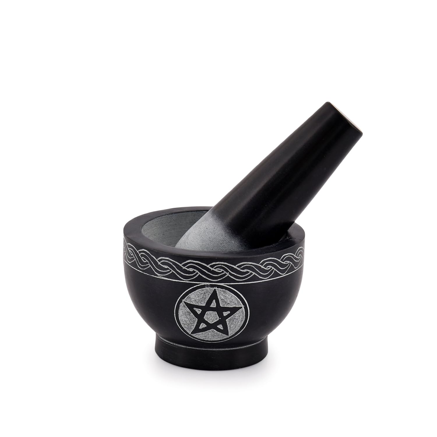 Unique Mortar and Pestle Set Solid Stone Grinder for Herbs, Spices