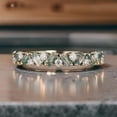 thumbnail image 1 of Unique Moss Agate Ring Moss agate Wedding Band Gold Rings Art Deco Eternity Band Moss Agate Matching Rings Personalized Gift For Her, 1 of 4