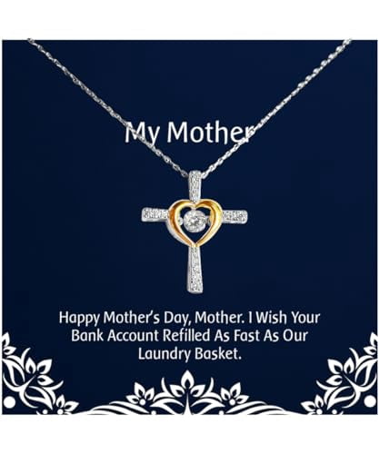 Unique Mother Gifts, Happy Mother's Day, Mother. I Wish Your, Sarcasm Birthday Cross Dancing Necklace For Mom From Son, Personalized mother gifts, Mothers day gifts, Unique mothers day gifts, Best