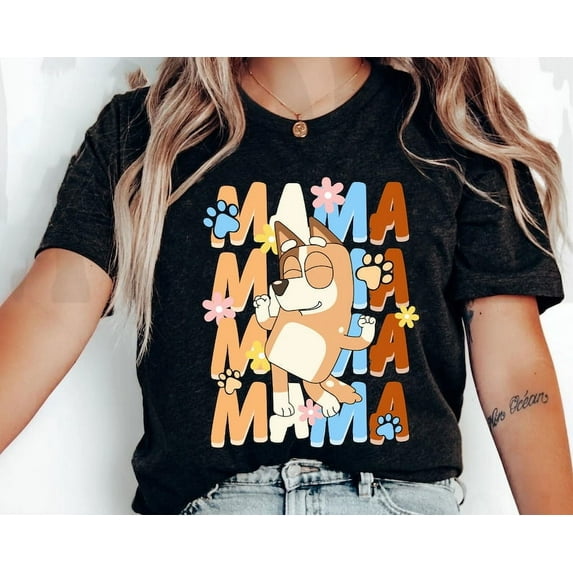 Unique Mother's Day Shirts , Vintage 2000s Bluey Mama T-shirt, Retro Mama Bluey Gift, Mommy Mom Gift Shirt, Mother's Day Shirt Comfort Color