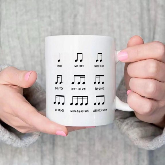 Unique Musical Coffee Mug Unique Musical Coffee Mug Different Melodies with Different Notes 11oz 1pc