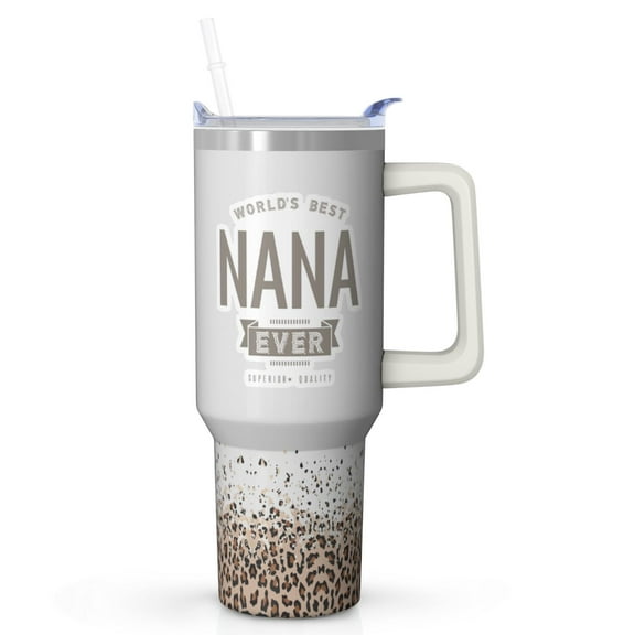 Unique Nana Gift for Grandma! 40oz Insulated Tumbler from Grandchildren - Best Birthday Christmas Travel Cup with Lid & Straw, Keeps Beverages Ice Cold