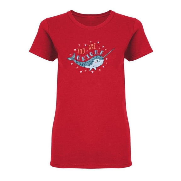 Unique Narwhal Design Shaped T-Shirt Women -Image by Shutterstock, Female Medium
