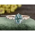 thumbnail image 1 of Unique Natural Moss Agate 7x9mm Oval Shaped Promise Ring, Delicate Engagement Ring, Wedding Ring For Women, Best Christmas Gift Idea, Bridal Ring, Vintage Cz Ring, 925 Sterling Silver Ring, 1 of 3