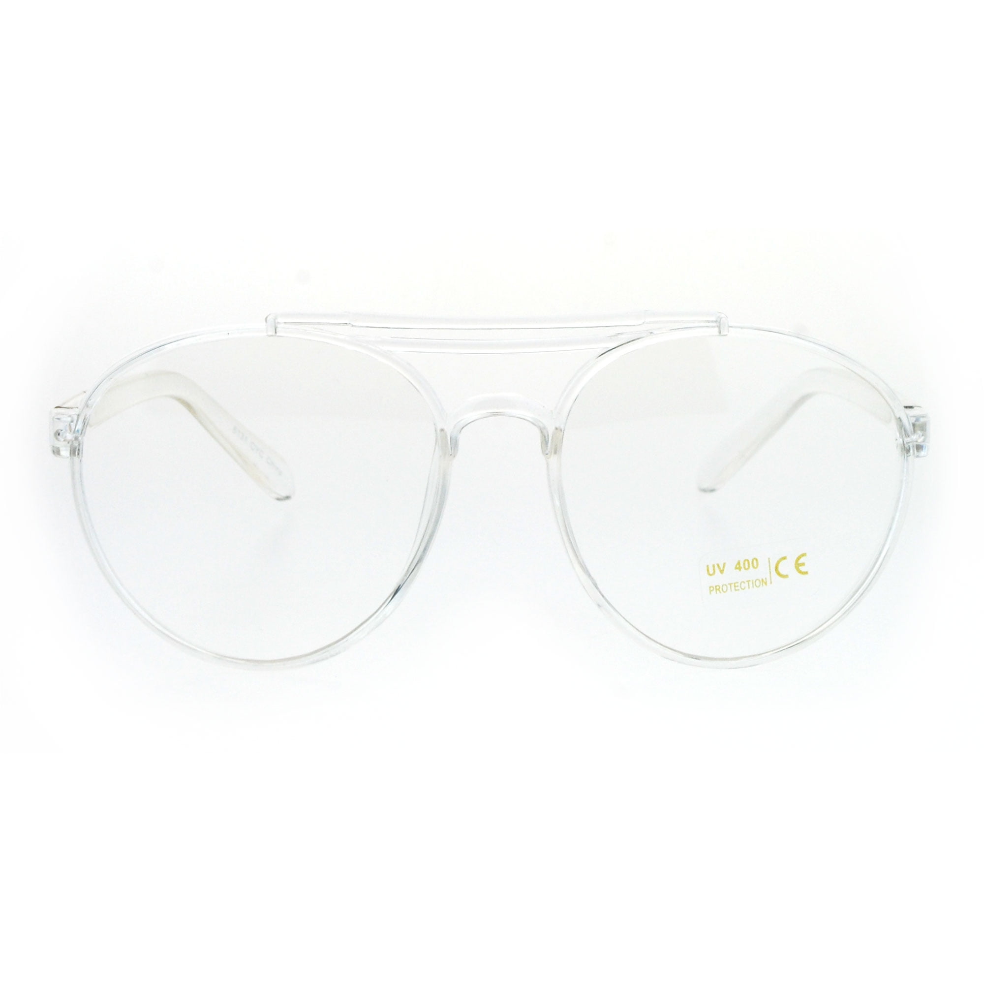 Clear plastic top frame sunglasses