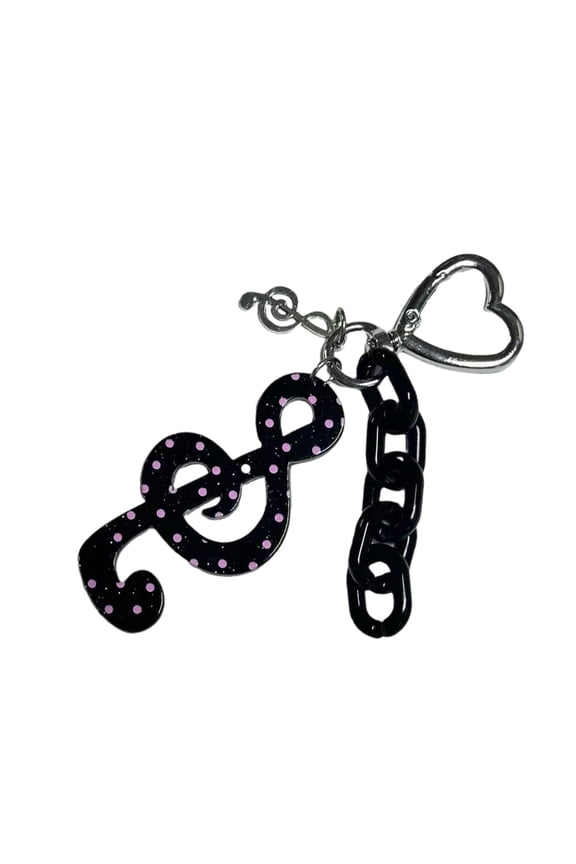 Unique Note and Star Design Keychain Cute Compact Decorative Charm Musical Symbol Key Holder Ideal for Gifting