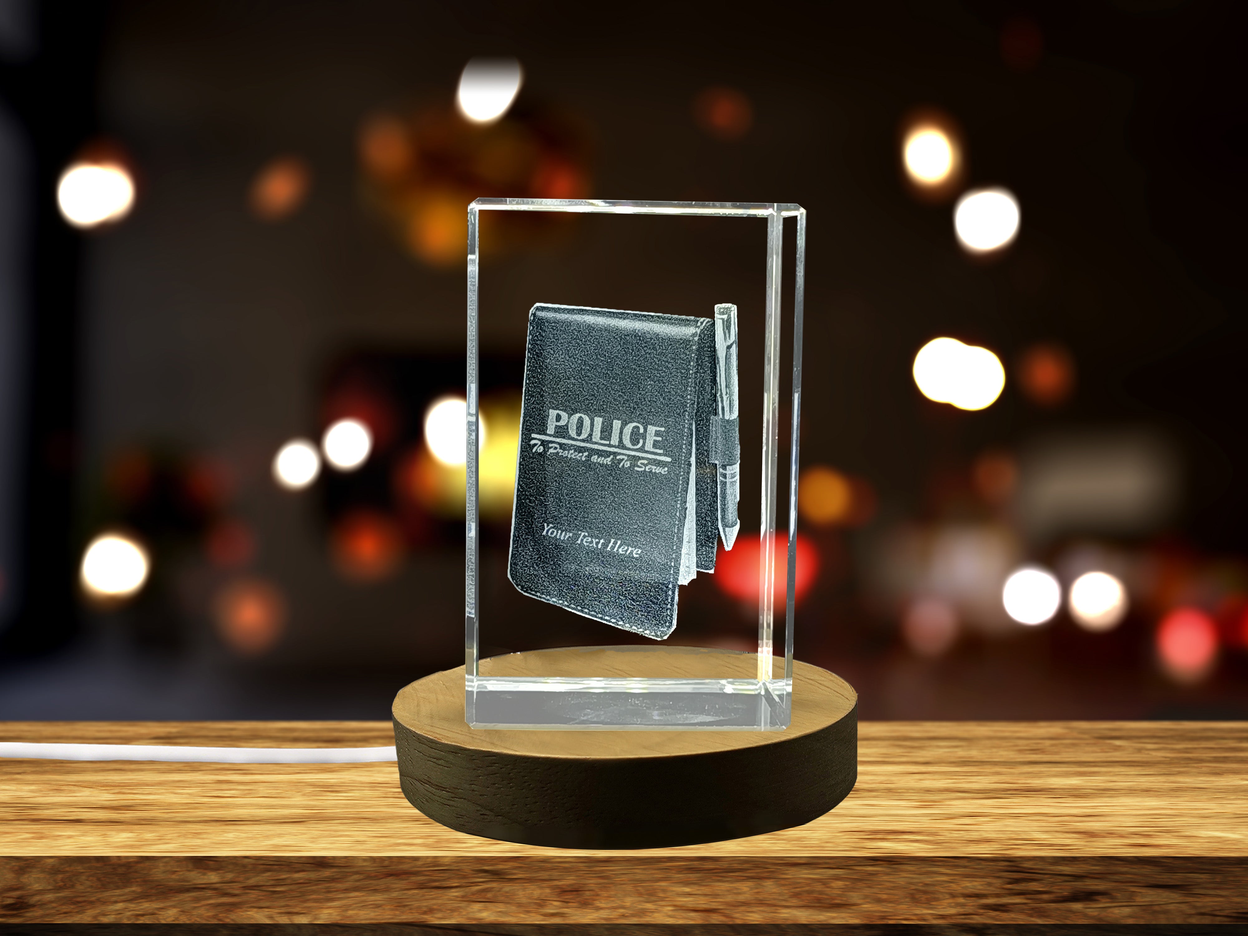 Unique Notepad 3D Engraved Crystal Gift - Personalized Keepsake