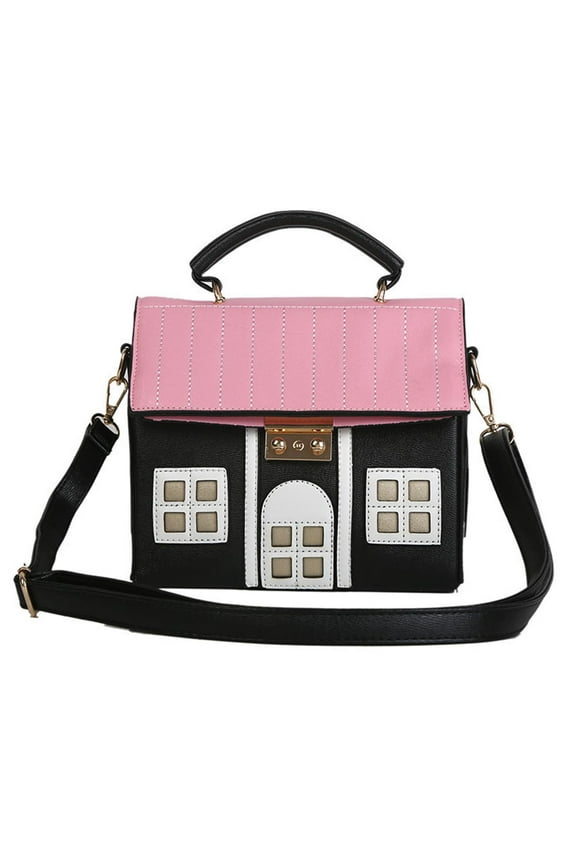 Unique Novelty Purse for Women Cute House Shape Handbag Tote Leather Fun Cellphone Crossbody Shoulder Bag