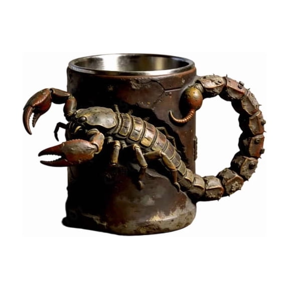 Unique Novelty Resin Cup with Scorpion Design, 11oz Funny Gift for Men, Birthday, Office, College, Dishwasher Safe, Cool Drinking Mug for Tea, Beer, Soda