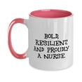 thumbnail image 1 of Unique Nurse Gifts, BOLD, RESILIENT, AND PROUDLY A NURSE, Birthday Unique Gifts, Two Tone 11oz Mug For Nurse from Boss, Gifts for doctors, Gifts for nurses, Gifts for lawyers, Gifts for accountants,, 1 of 5