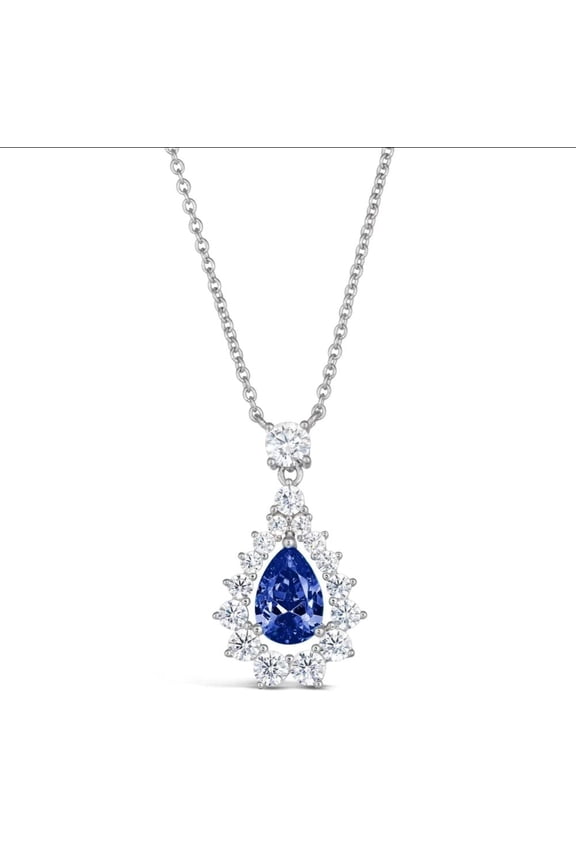 For Her Unique Occasion. Vintage Vibes. A Necklace that Shows Her Personality. TheJewelryHut Vintage Inspired Victorian Style Blue and White Crystalline Silver Necklace