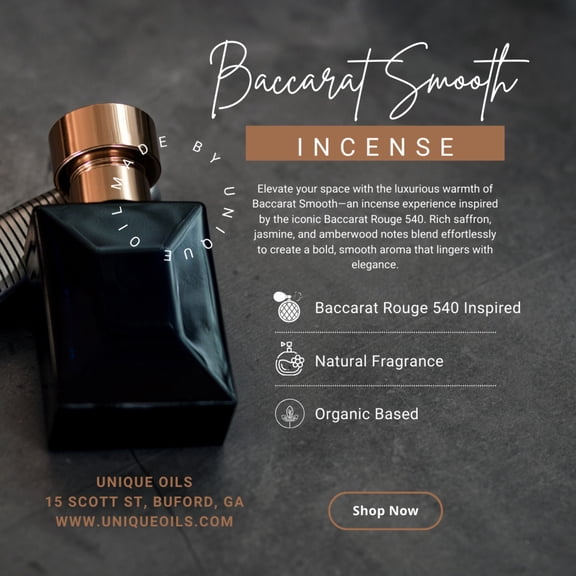 Unique Oils Unique Oils Luxury Incense - Baccarat Smooth (pack of 10)