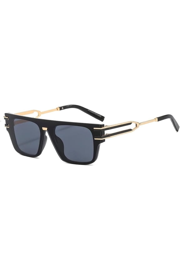 Unique One Piece Small Sunglasses For Women Fashion Black Gradient Sun Glasses Men Vintage Alloy Eyewear