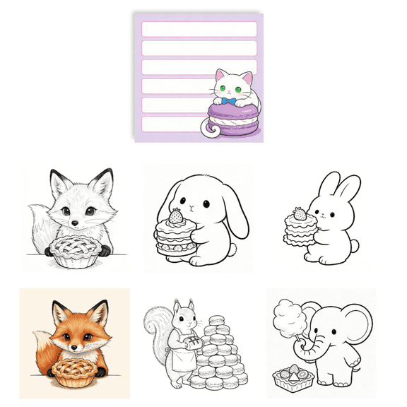 Unique Original Design Sticky Notes - 100 Pcs Double-Sided, Coloring & Writing No-Repeat Memo Pads