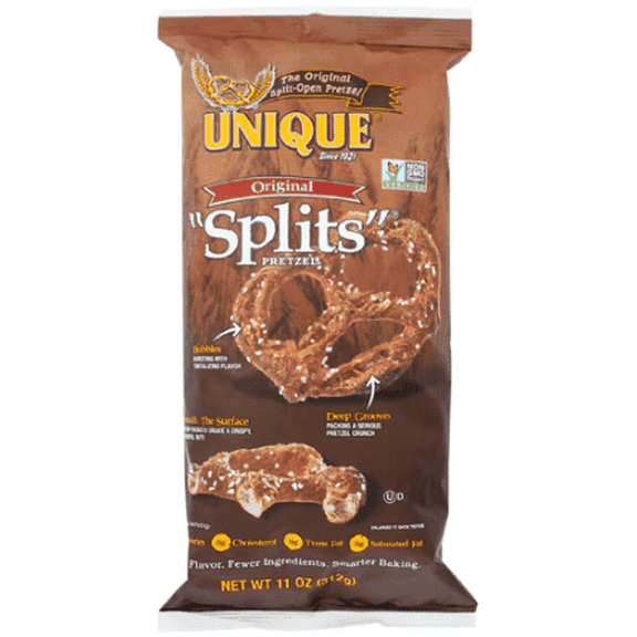 Unique Original Pretzel Splits -- 11 oz Pack of 4