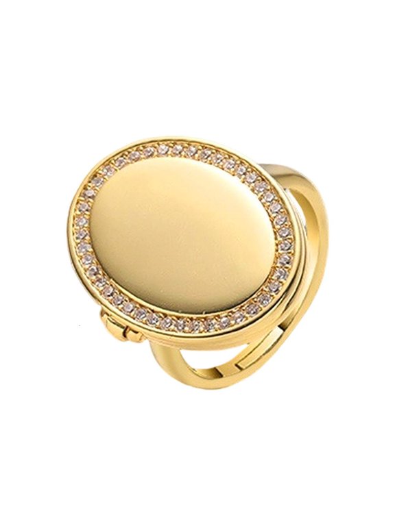 Unique Oval Shape Rings with Concealed Compartment for Treasure Adjustable Opening Copper Materials Opening Rings by LUVNIMB