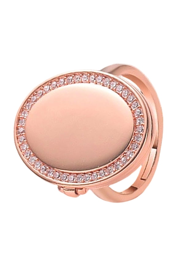 Unique Oval Shape Rings with Concealed Compartment for Treasure Adjustable Opening Copper Materials Opening Rings