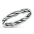 thumbnail image 1 of Unique Oxidized Braided Ring .925 Sterling Silver Stacking Band Jewelry Female Male Unisex Size 7, 1 of 4