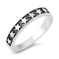 thumbnail image 1 of Unique Oxidized Relief Dream Star Ring .925 Sterling Silver Band Jewelry Female Male Unisex Size 5, 1 of 4