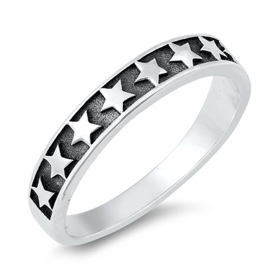 Unique Oxidized Relief Dream Star Ring .925 Sterling Silver Band Jewelry Female Male Unisex Size 5