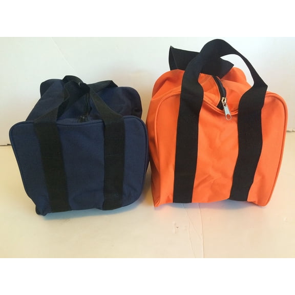Unique Package - Pack of 2 Extra Heavy Duty Nylon Bocce Bags - Blue with Black Handles andOrange with Black Handles
